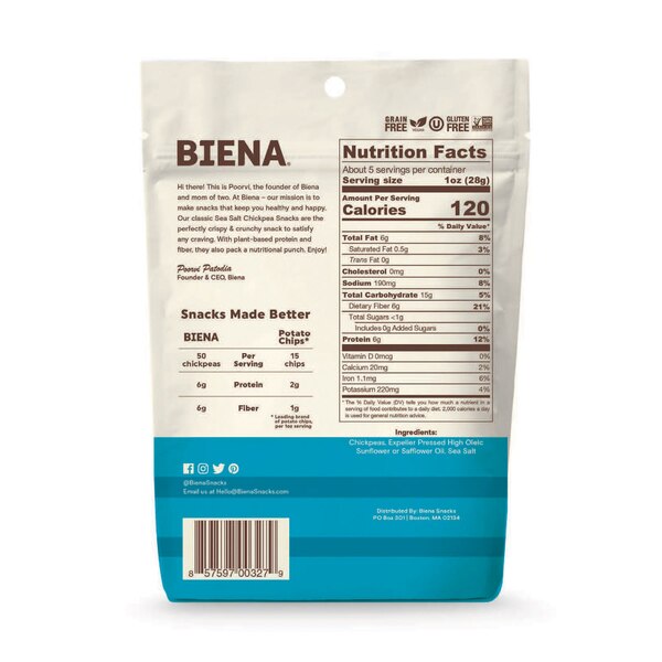 Biena Thins Sea Salt, 4.5 oz