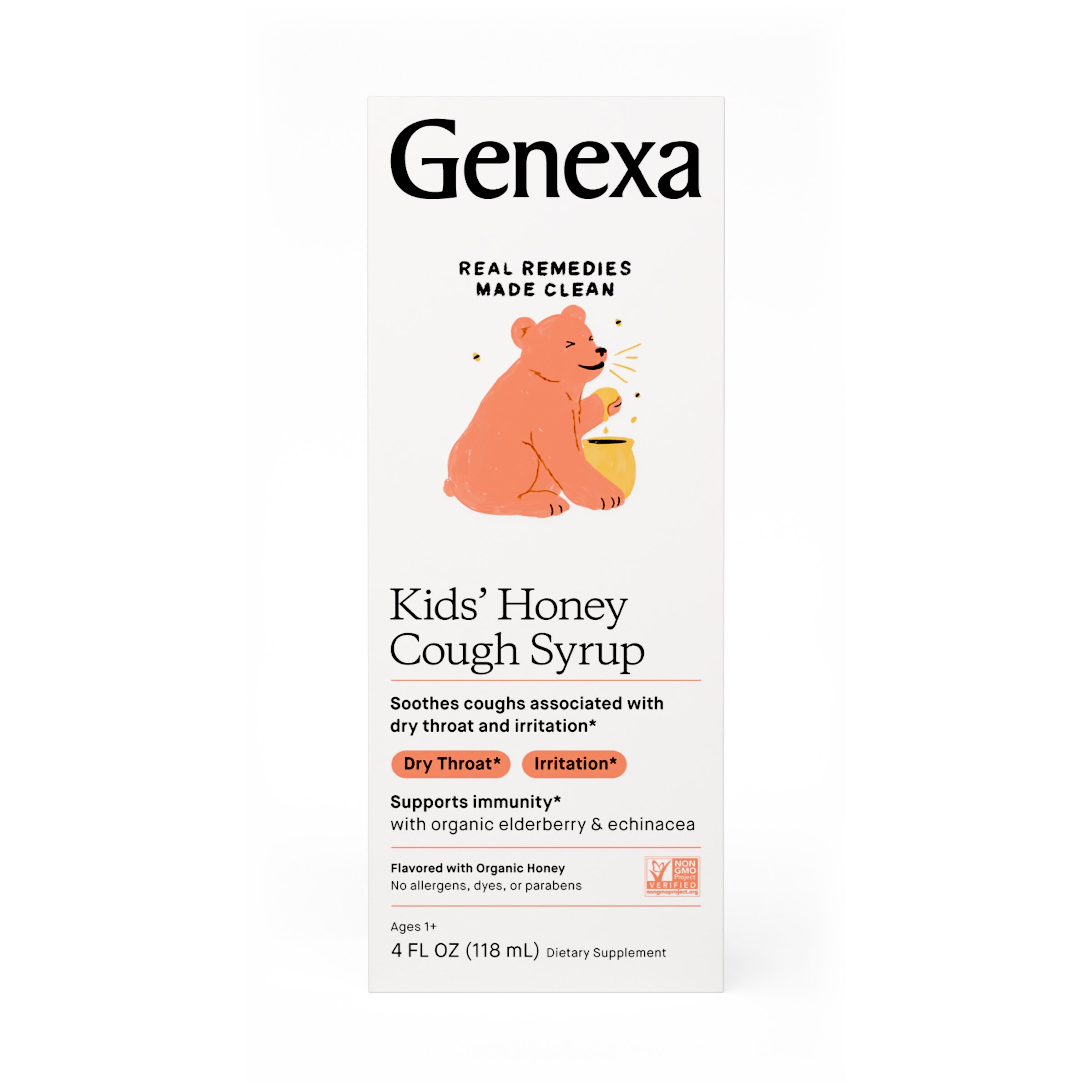 Genexa Kid's Honey Cough Syrup - Jarabe pediátrico para la tos, 4 oz
