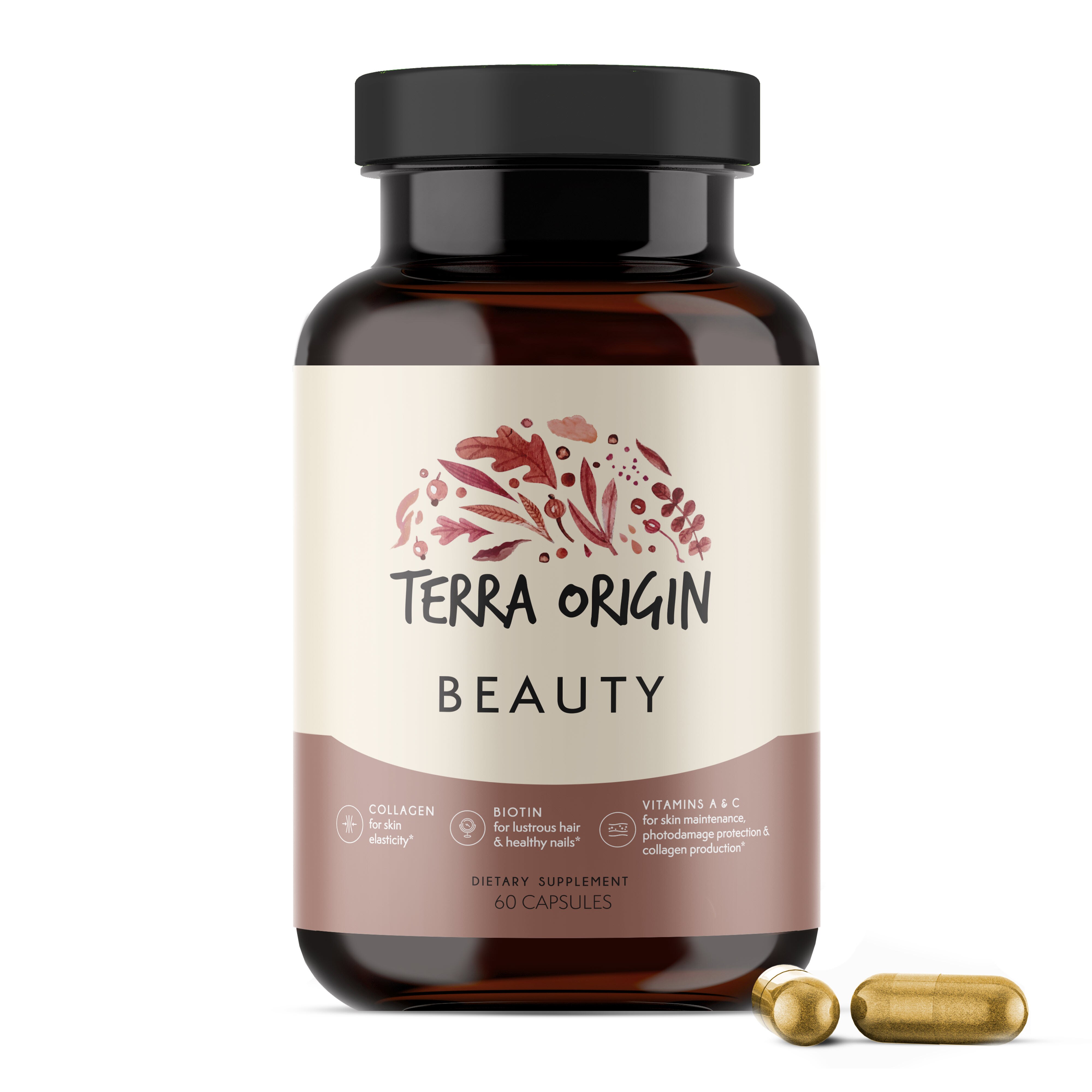 Terra Origin Beauty Hair, Skin & Nails Capsules, 60 CT