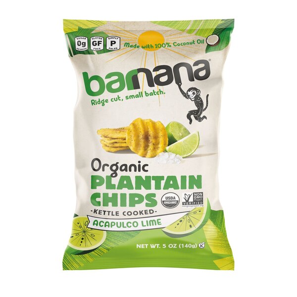 Barnana Organic Lime Plantain Chips, 5 oz