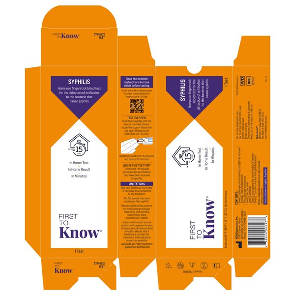 First to Know Syphilis Test Kit, 1 CT