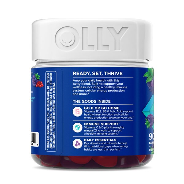 Olly The Perfect Men's Multivitamin 90CT, Blackberry Blitz