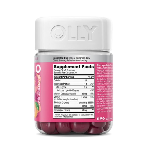 Olly Undeniable Beauty Vitamin 60CT, Grapefruit Glam