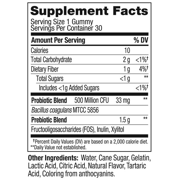 Olly Probiotic + Prebiotic Vitamin 30CT, Peachy Peach