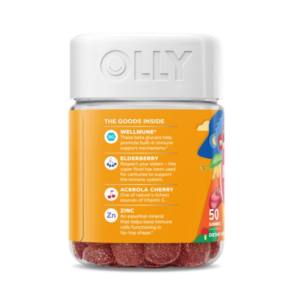 Olly Kids Mighty Immunity Gummies Cherry Berry, 50CT