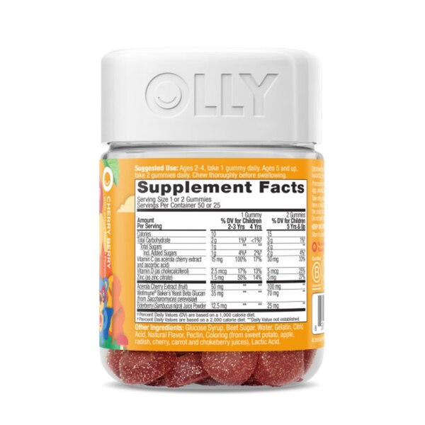 Olly Kids Mighty Immunity Gummies Cherry Berry, 50CT