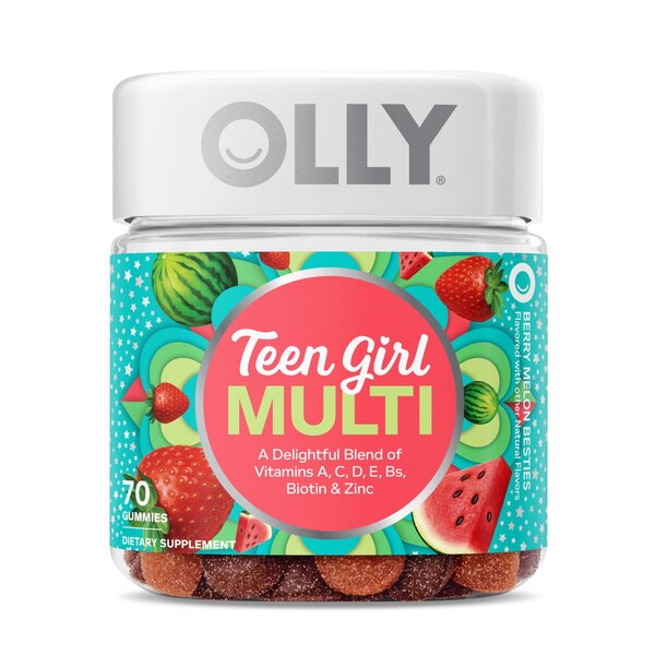 OLLY Teen Girl Multivitamin Gummies, Berry Melon, 70 CT
