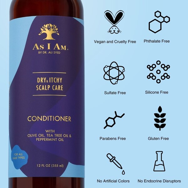 As I Am Dry & Itchy Scalp Care Dandruff Conditioner, 12 OZ