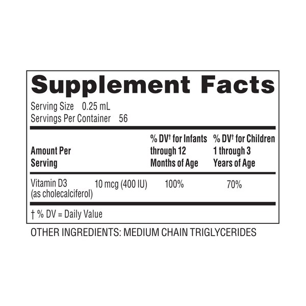 Zarbee's Baby Vitamin D Supplement Liquid, 0.47 OZ