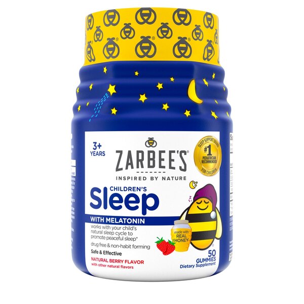 Zarbee's Naturals Children's Sleep with Melatonin Gummies, Natural Berry, 50 CT