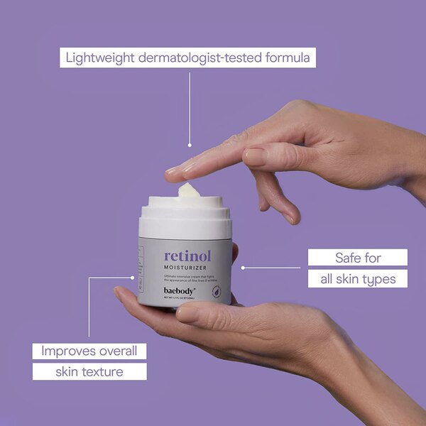 Baebody Retinol Moisturizer Cream for Face, Neck and Decolletage, 1.7 OZ