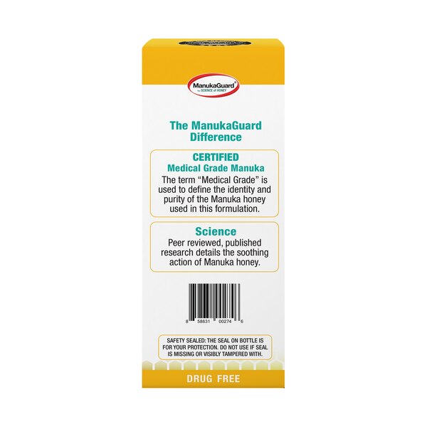ManukaGuard Kids Nighttime Cough & Throat Syrup, Honey Lemon, 4 OZ