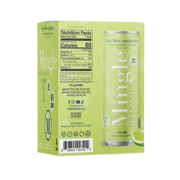 MINGLE Key Lime Margarita, Cans, 4 ct, 48 oz