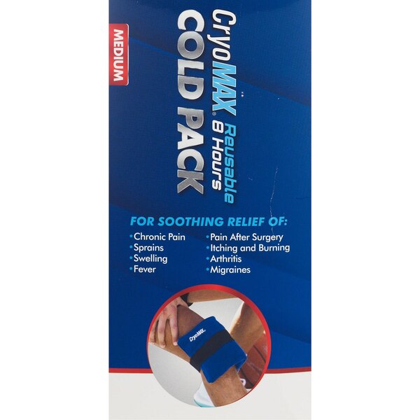 CryoMAX Reusable 8HR Cold Pack with Strap, 12"x6" Medium