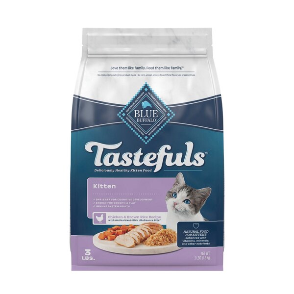 BLUE Buffalo Tastefuls Dry Kitten Food, Chicken & Brown Rice, 3 lb