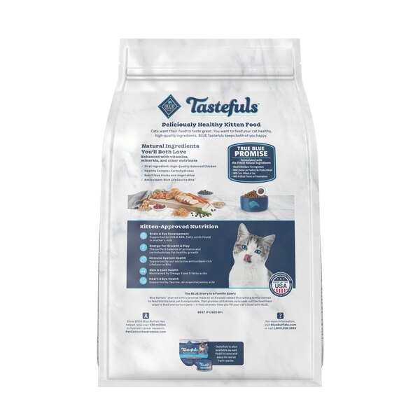 BLUE Buffalo Tastefuls Dry Kitten Food, Chicken & Brown Rice, 3 lb