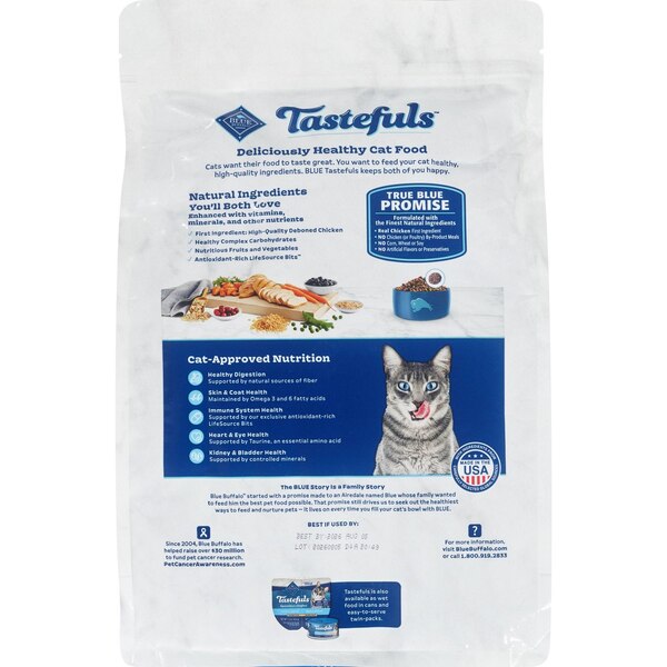 BLUE Buffalo Tastefuls Adult Indoor Dry Cat Food, Chicken & Brown Rice, 3 lb