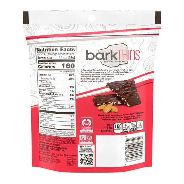 BarkThins Dark Chocolate Almond & Sea Salt, 4.7 oz