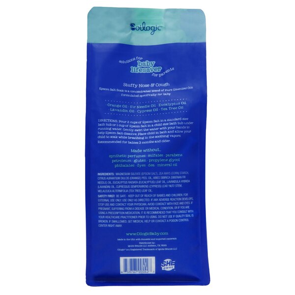 Oilogic Stuffy Nose & Cough Epsom Soak, 32 OZ
