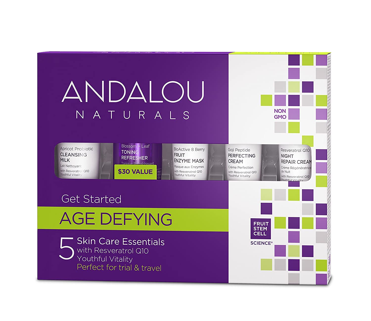 Andalou Naturals Get Started Age Defying - Kit para el cuidado de la piel