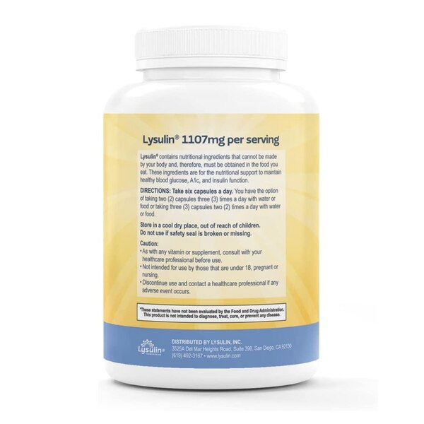 Lysulin Blood Sugar Support Capsules, 180 CT