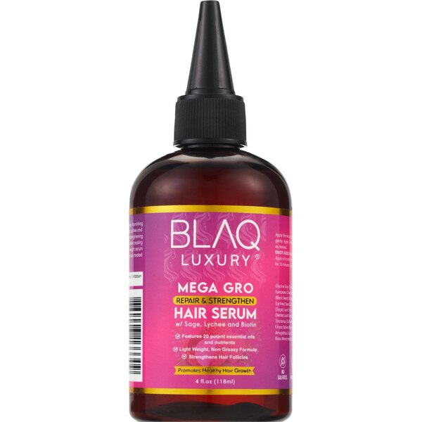 BLAQ Luxury Mega Pro Repair & Strengthening Hair Serum, Sage & Lychee, 4 OZ