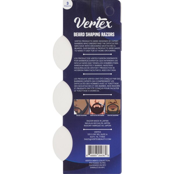 Vertex Beard Shaping Razors, 3 CT