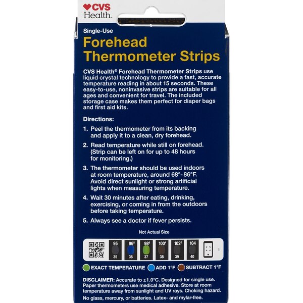 CVS Health Forehead Thermometer Strips, 5 Ct