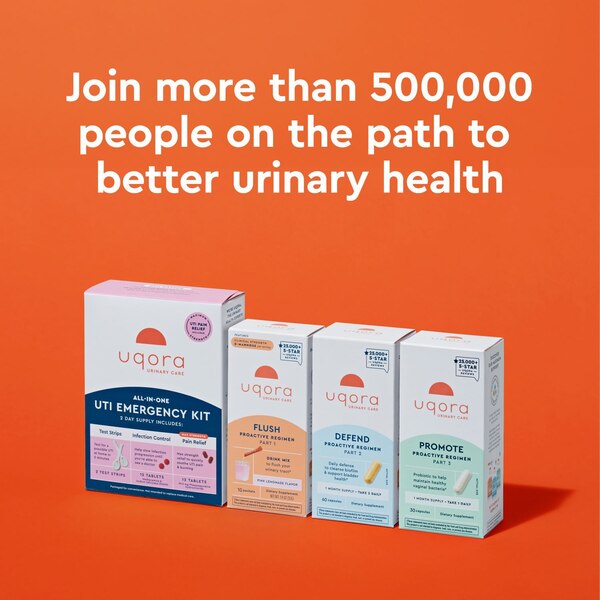 Uqora UTI Emergency Kit, UTI Pain Relief, UTI Infection Control, UTI Test Strips