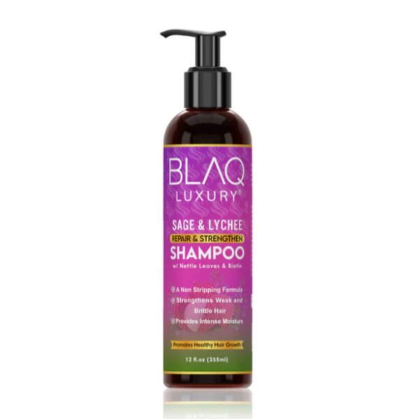 BLAQ Luxury Repair & Strengthen Shampoo, Sage & Lychee, 12 OZ