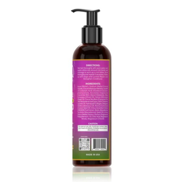 BLAQ Luxury Repair & Strengthen Shampoo, Sage & Lychee, 12 OZ