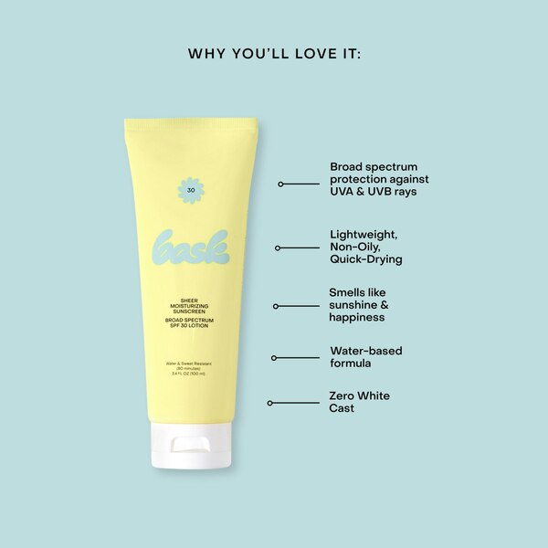 Bask Sheer Moisturizing Sunscreen Lotion, SPF 30