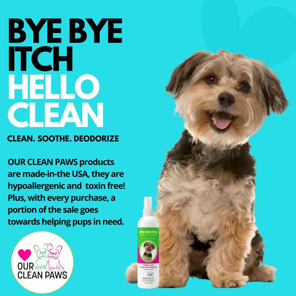 OUR CLEAN PAWS Spray & Go Cleanse, Soothe and Deodorize, 4oz