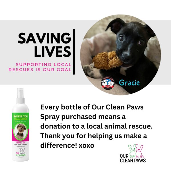 OUR CLEAN PAWS Spray & Go Cleanse, Soothe and Deodorize, 4oz