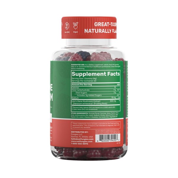 Fungies Lion's Mane Mushroom Gummies, 60 CT