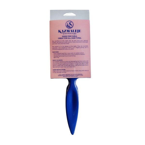 Kazmaleje Kurls Plus Paddle Comb, Cobalt Blue