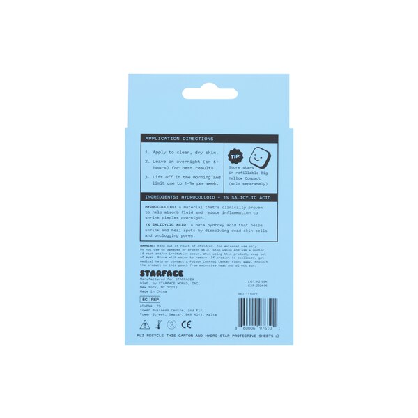 Starface Hydro-Star + Salicylic Acid Hydrocolloid Pimple Patches, 32CT