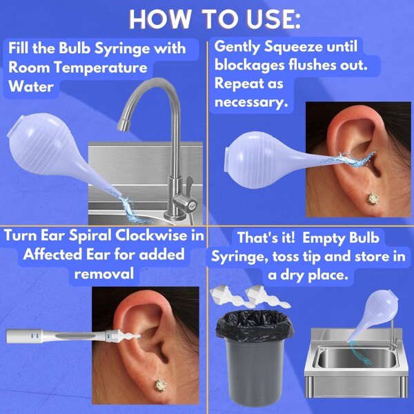 Cleanse Right- Ear Wax Spiral Drops and Bulb