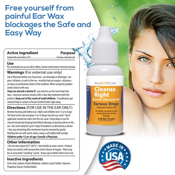 Cleanse Right- Ear Wax Spiral Drops and Bulb