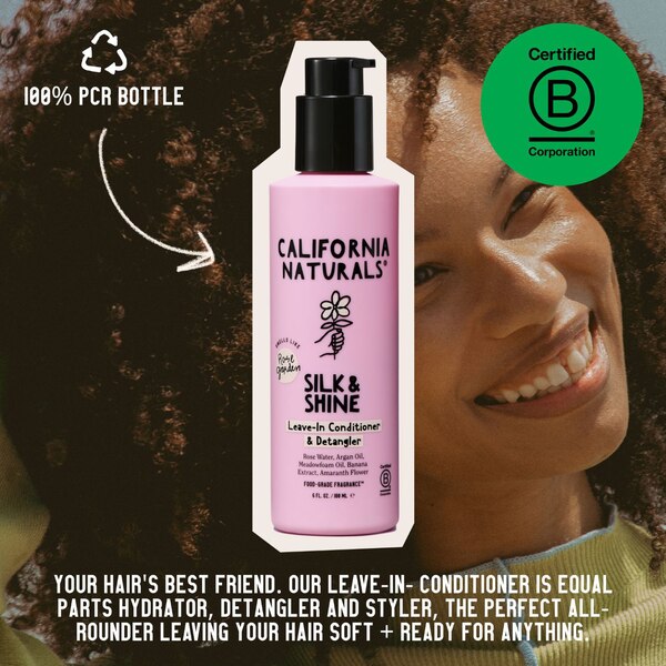 California Naturals Silk & Shine Leave-In Conditioner & Detangler, 6 OZ
