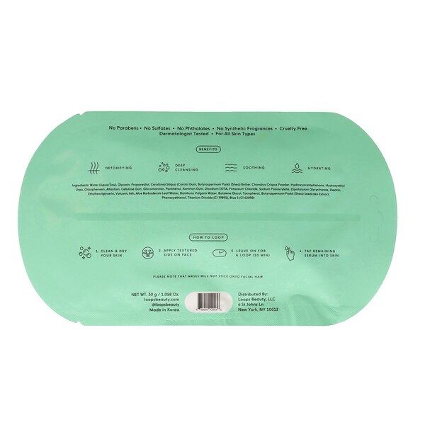 LOOPS Clean Slate Detoxifying Hydrogel Face Mask