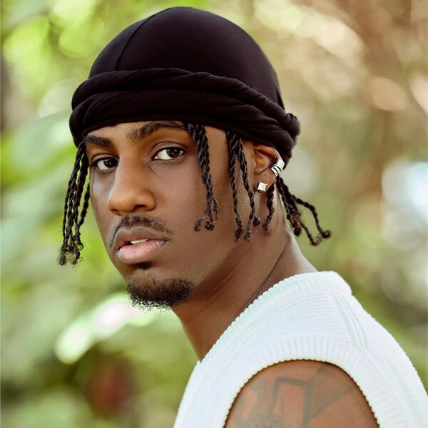 YGN Men's Halo T-Shirt Turban, Black