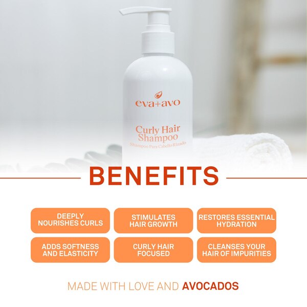 Eva + Avo Curly Hair Shampoo, 8 OZ