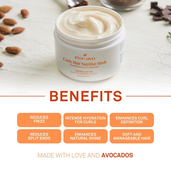 Eva + Avo Curly Hair Nutritive Mask, 8 OZ