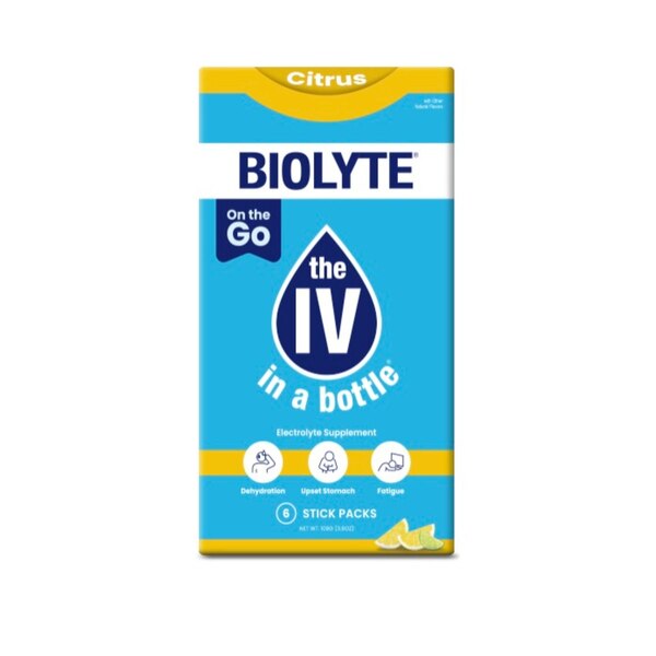 Biolyte, Citrus Powder Sticks, 6 ct, 3.8 oz