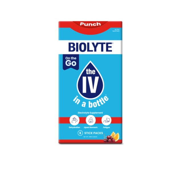 Biolyte, Punch Powder Sticks, 6 ct, 3.8 oz