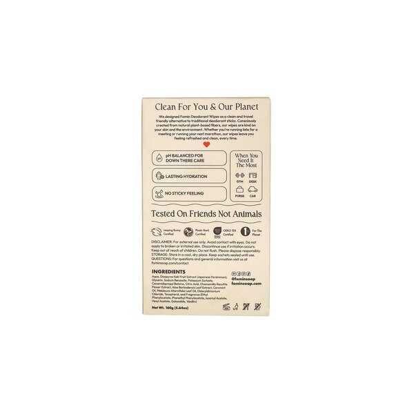 FOMIN Whole Body Deodorant Wipes, 15 CT