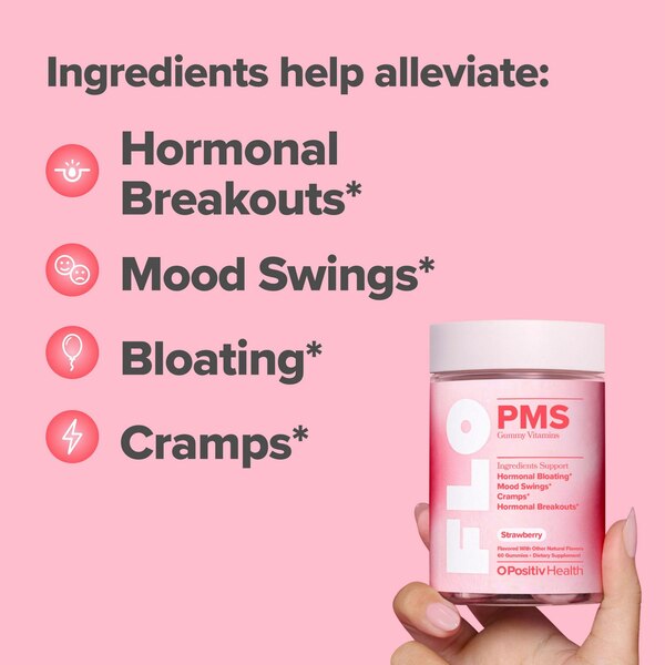 O Positiv PMS Gummy Vitamins, 60 CT