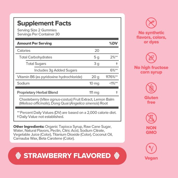 O Positiv PMS Gummy Vitamins, 60 CT