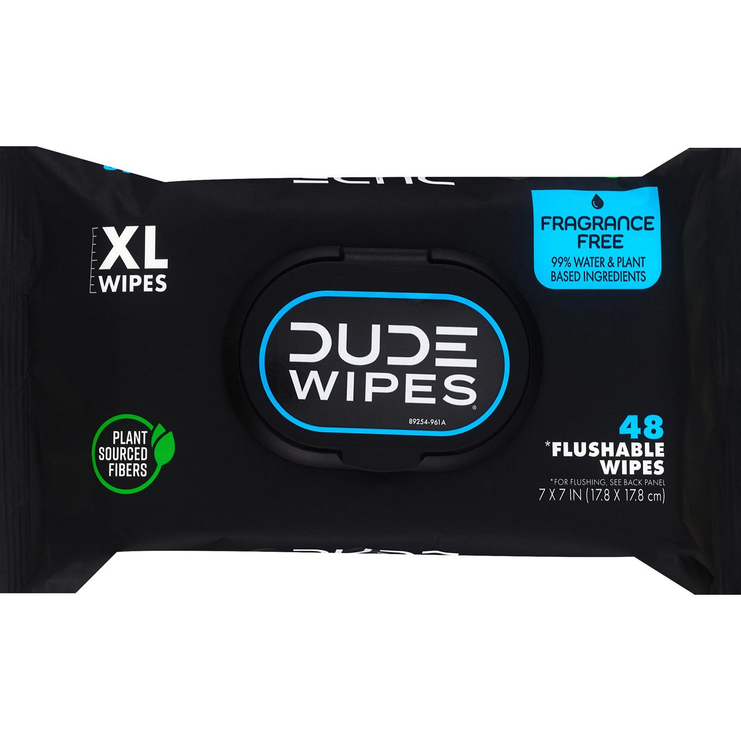 DUDE Wipes Flushable Wipes, Unscented, XL, 48 CT